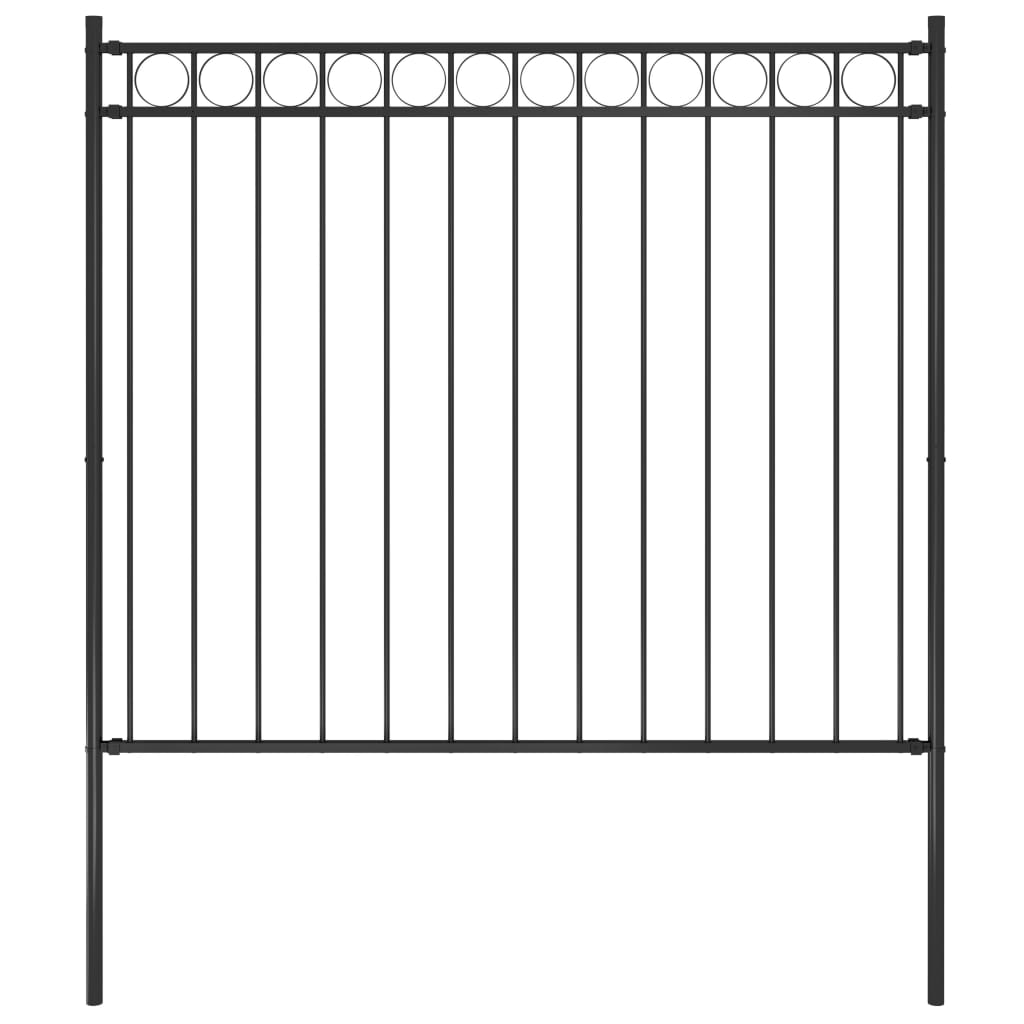 vidaXL Gard de grădină, negru, 1,7 x 1,5 m, oțel de la vidaxl imagine noua