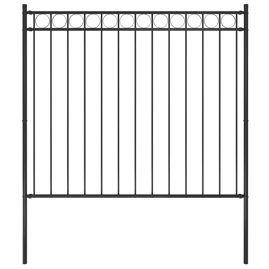 Gartenzaun Stahl 1,7×1,5 m Schwarz - Image 2