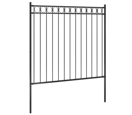 vidaXL Градинска ограда, стомана, 1,7x1,5 м, черна