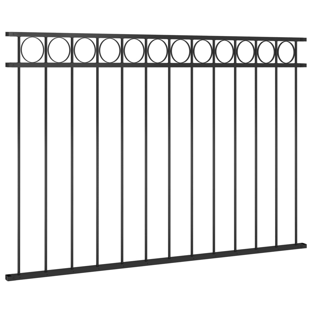 vidaXL Panel za ogradu čelični 1,7 x 1 m crni