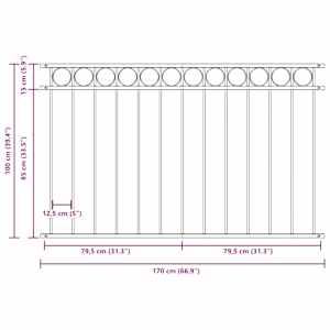 Plotový panel ASSEN ocelový 1,7x1 m černý - obrázek 4