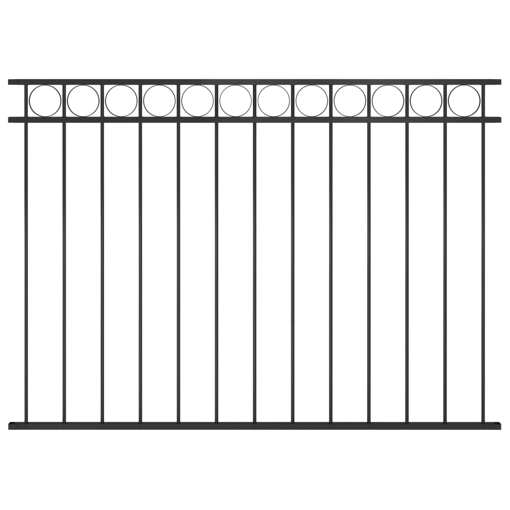 Panel de valla de acero 1,7x1,2 m negro