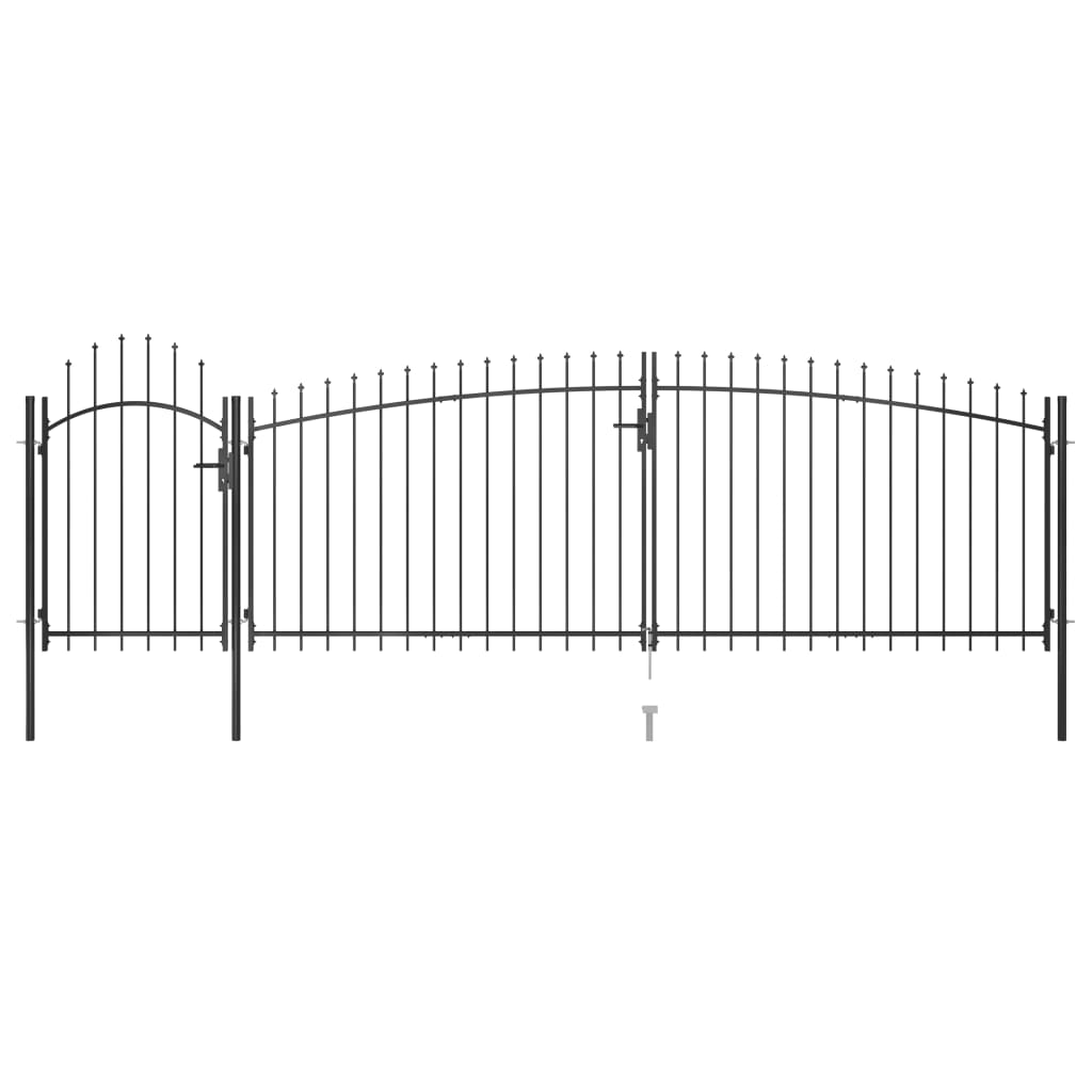 Puerta de valla de jardín con punta de lanza 5x2 m