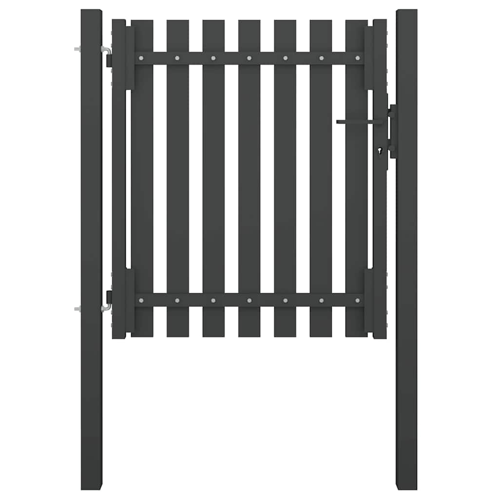 vidaXL Poartă de gard de grădină, oțel, 100x75 cm, antracit