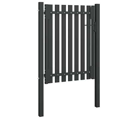 vidaXL Garden Fence Gate Steel 100x125 cm Anthracite