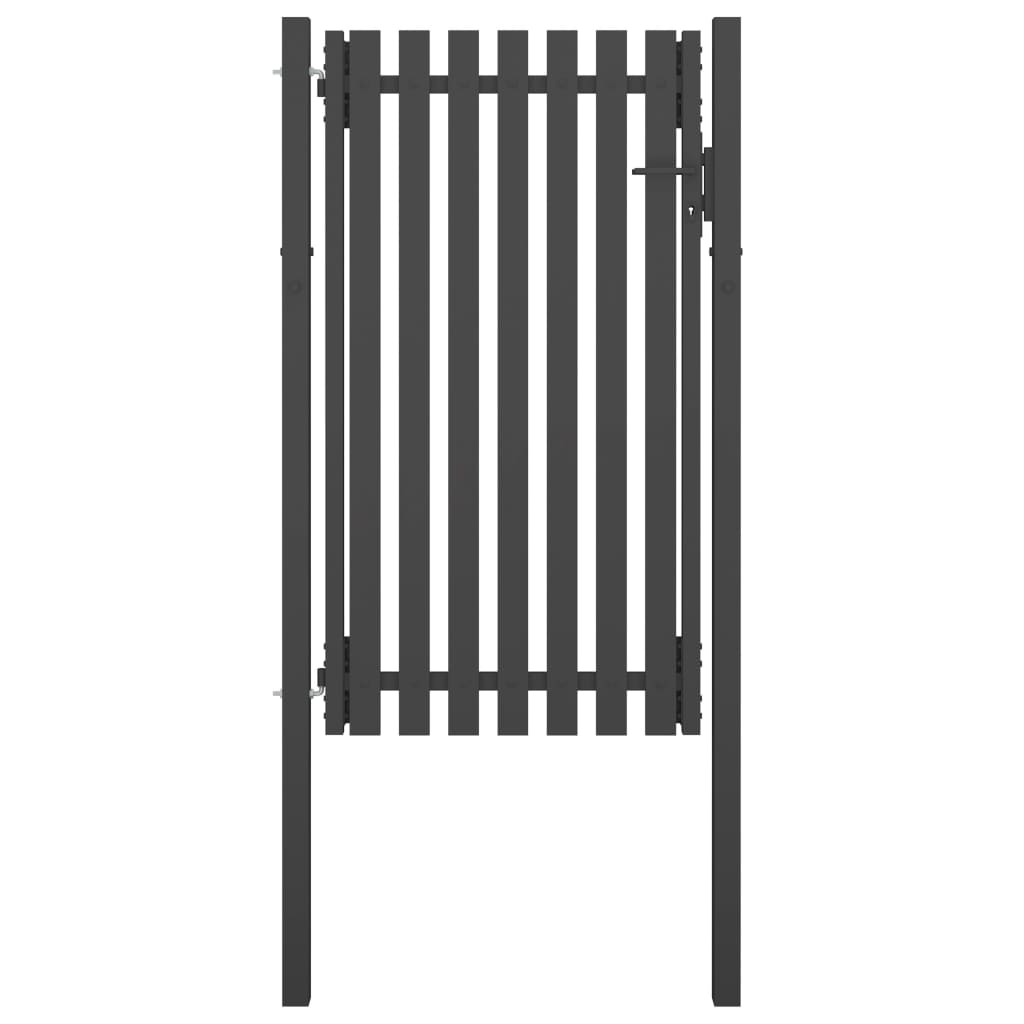 vidaXL Poartă de gard grădină, antracit, 1 x 2,25 m, oțel