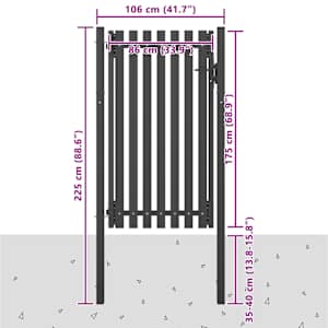 Zahradní branka ocel 1 x 2,25 m antracitová - obrázek 4