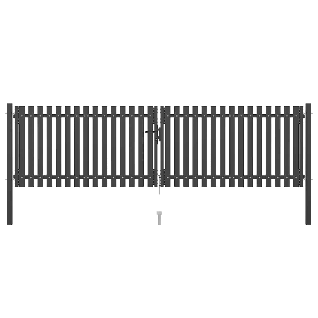 vidaXL Zahradní plotová branka ocelová 400 x 75 cm antracitová