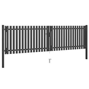 vidaXL Garden Fence Gate Steel 4x1.25 m Anthracite