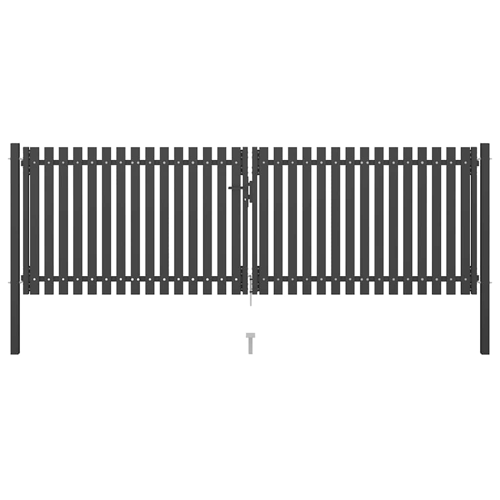 vidaXL Zahradní plotová branka ocelová 400 x 100 cm antracitová