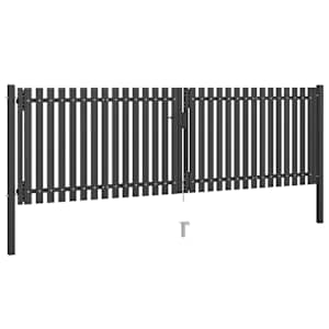 vidaXL Garden Fence Gate Steel 4x1.5 m Anthracite