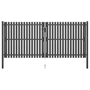Vrtna ograja vrata iz jekla 400x150 cm antracitna