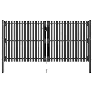 Vrtna ograja vrata iz jekla 400x175 cm antracitna