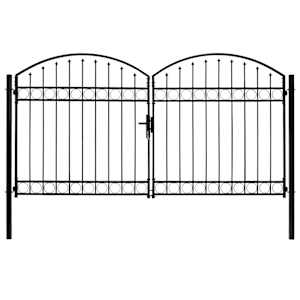 Plotová brána ASSEN dvoukřídlé dveře s klenutým vrškem ocelová 300 x 175 cm - obrázek 2