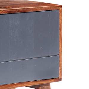 TV stolek šedý 140 x 30 x 45 cm masivní dřevo - obrázek 5