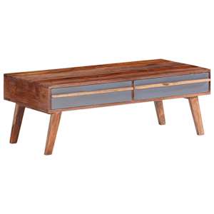 Konferenční stolek šedý 110 x 50 x 40 cm masivní dřevo