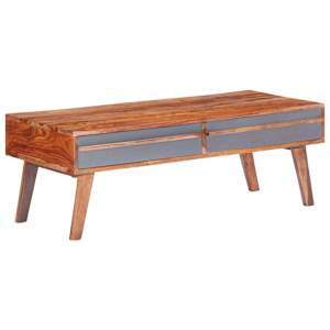 Konferenční stolek šedý 110 x 50 x 40 cm masivní dřevo - obrázek 12