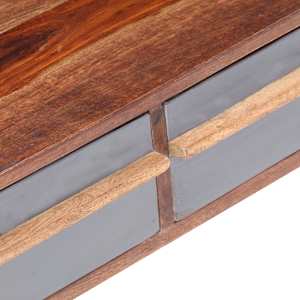 Konferenční stolek šedý 110 x 50 x 40 cm masivní dřevo - obrázek 6