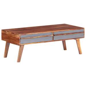 Konferenční stolek šedý 110 x 50 x 40 cm masivní dřevo - obrázek 10