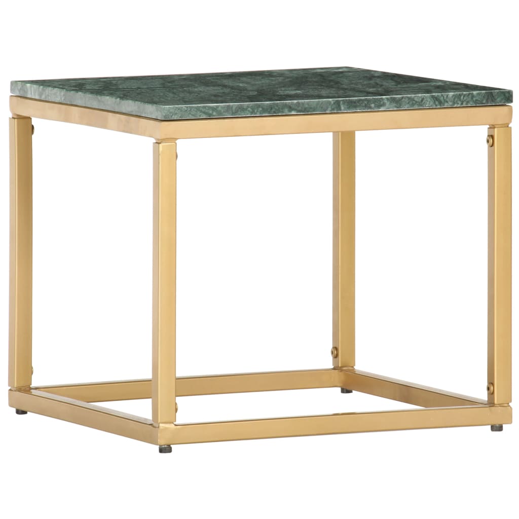 

vidaXL Coffee Table Green 15.7"x15.7"x13.8" Real Stone with Marble Texture