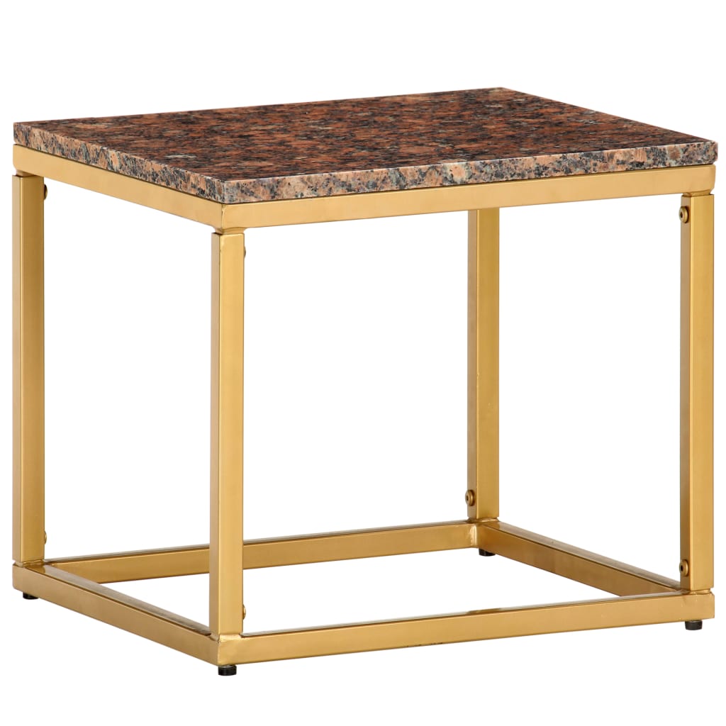vidaXL Măsuță de cafea maro 40x40x35 cm piatră naturală aspect marmură 40x40x35 imagine noua 2022