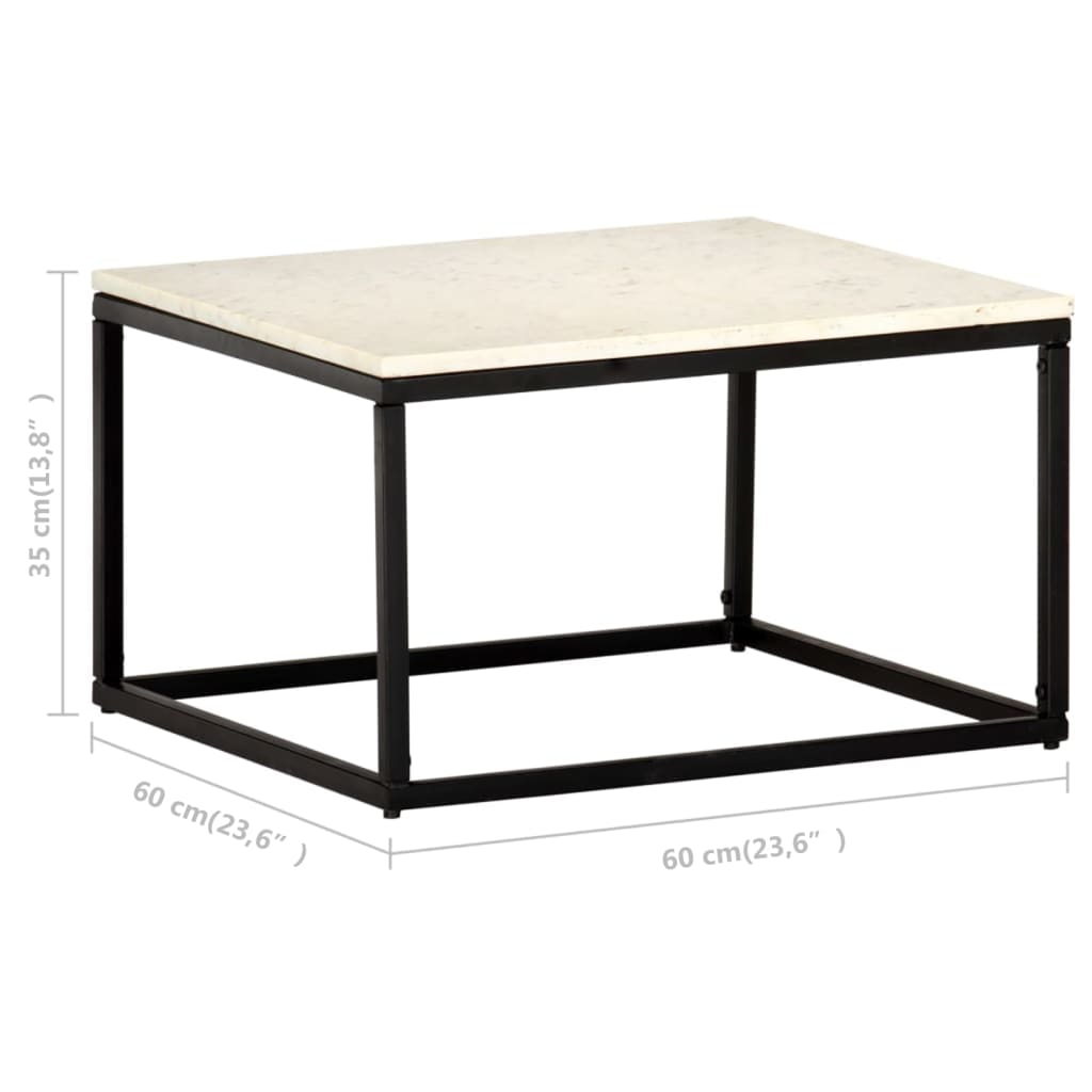 Coffee Table End Table Side Sofa Table Real Stone with Marble Texture vidaXL - Picture 22 of 24