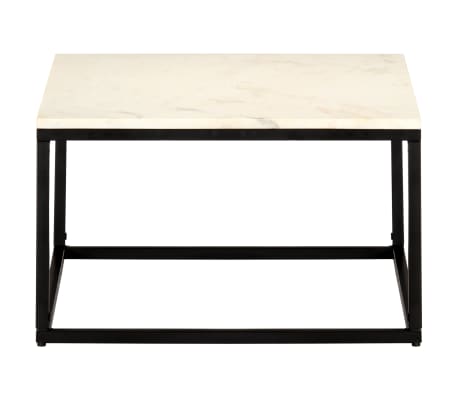 vidaXL Couchtisch Wei&szlig; 60&times;60&times;35 cm Echtstein in Marmoroptik