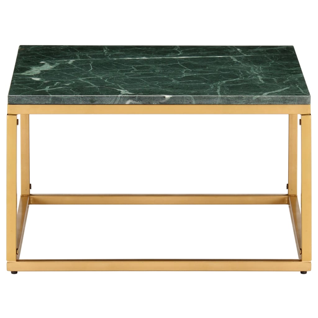 vidaXL Salontafel 60x60x35 cm echt steen met marmeren textuur groen afbeelding