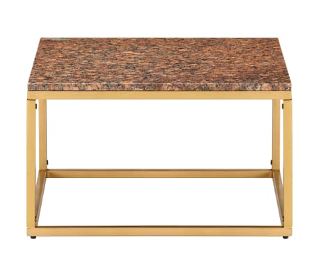 vidaXL Table basse Rouge 60x60x35 cm Pierre véritable texture marbre