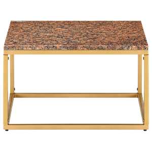 vidaXL Kavos staliukas, raudonas, 60x60x35cm, tikras akmuo