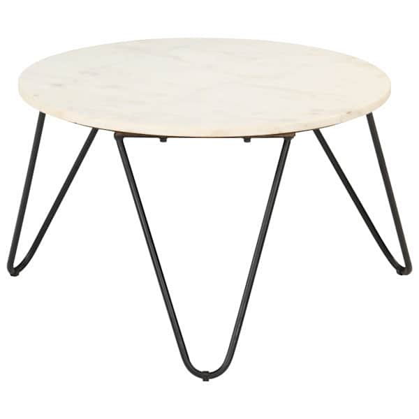 vidaXL kohvilaud, valge, 65x65x42 cm, ehtne kivi marmori tekstuuriga