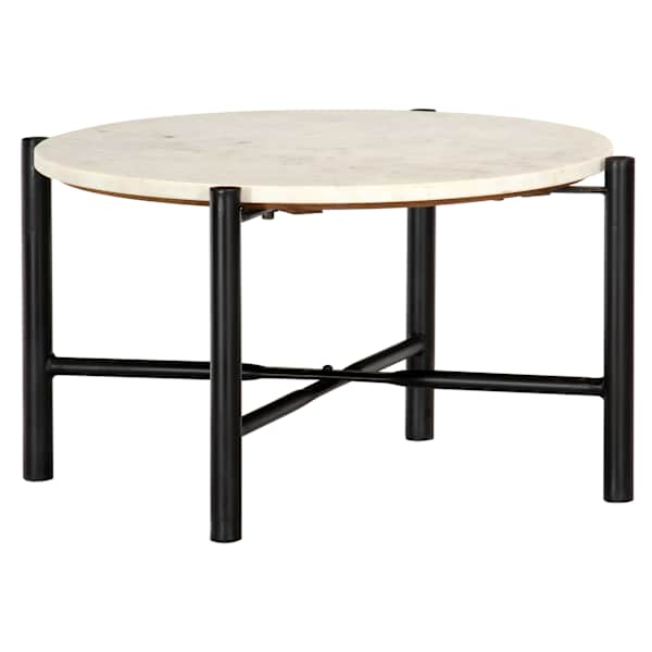 vidaXL kohvilaud, valge, 60x60x35 cm, ehtne kivi marmori tekstuuriga