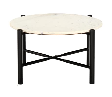 vidaXL Salontafel 60x60x35 cm echt steen met marmeren textuur wit