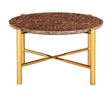 vidaXL barna márvány textúrájú valódi kő dohányzóasztal 60x60x35 cm