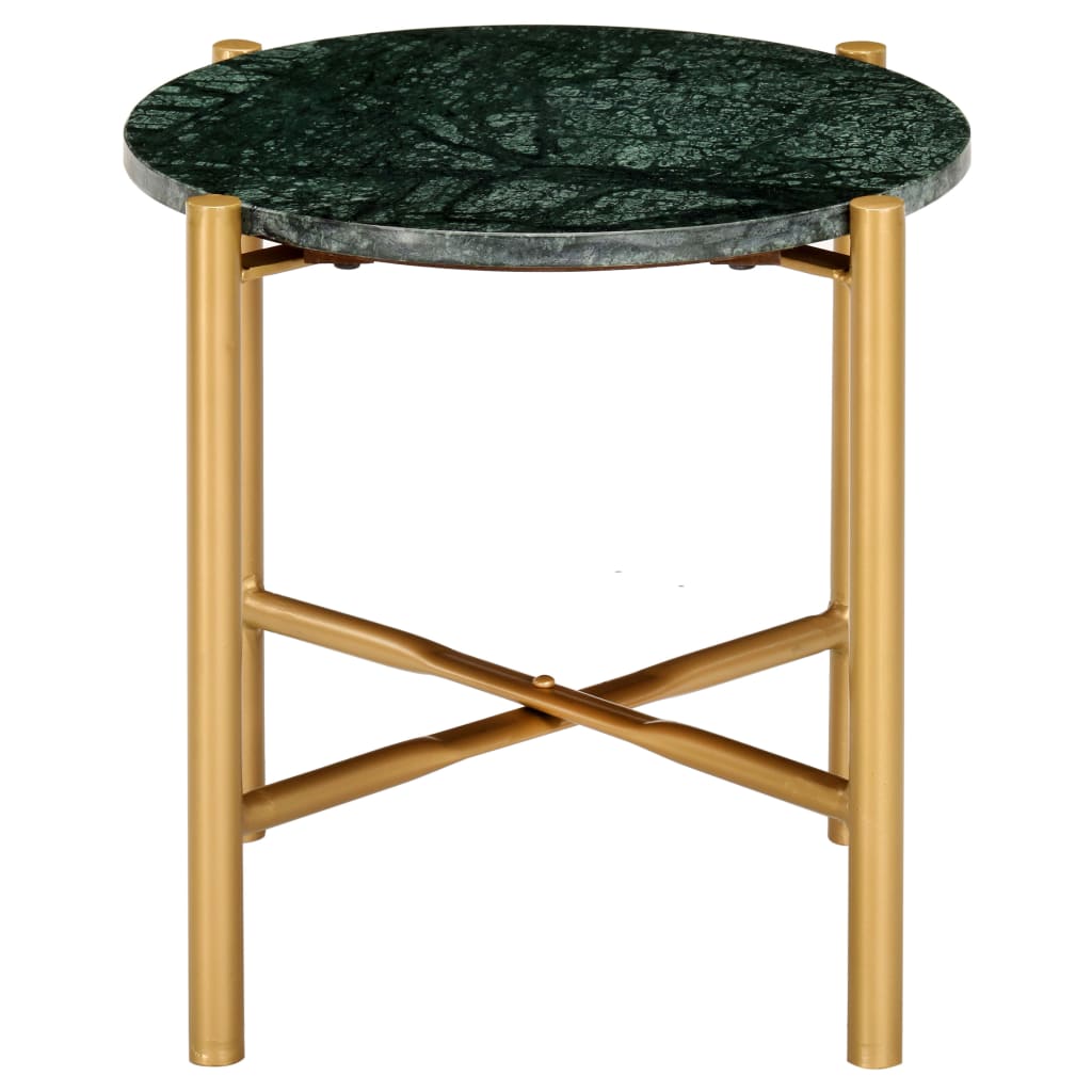 vidaXL Table basse Vert 40x40x40 cm Pierre véritable et texture marbre