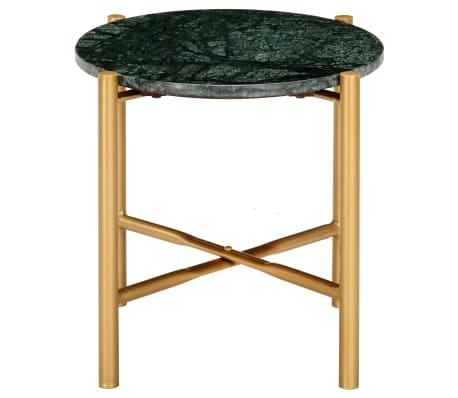 vidaXL Table basse Vert 40x40x40 cm Pierre véritable et texture marbre