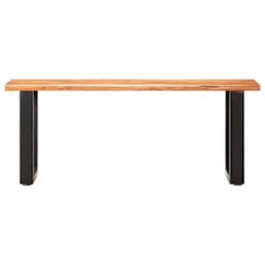 vidaXL Suoliukas, 160cm, akacijos masyvas ir plienas, su gyvu kra&scaron;tu