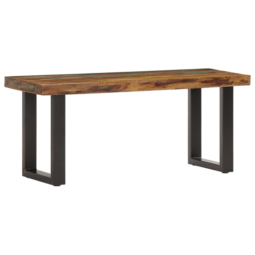 Banc 110 Cm Bois De Récupération Solide Et Acier VidaXL 19 width=274