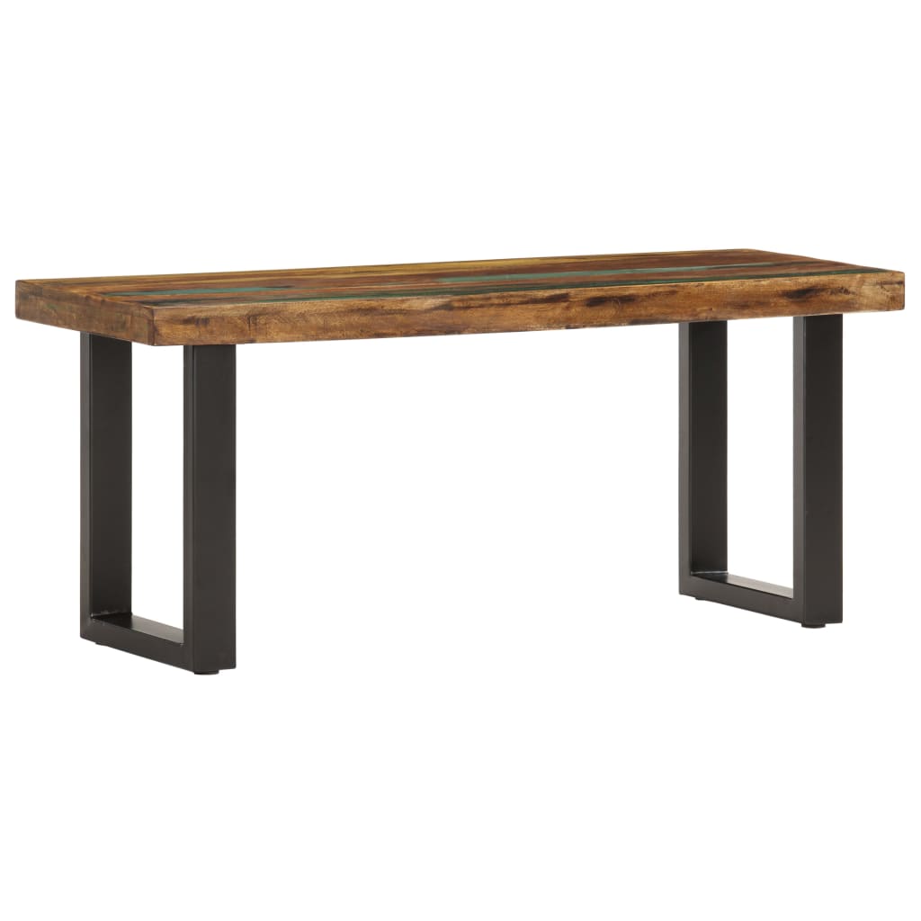 Banc 110 Cm Bois De Récupération Solide Et Acier VidaXL 20 width=274