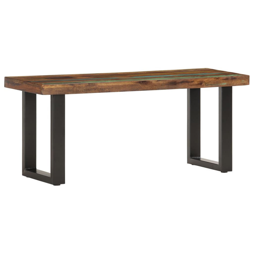 Banc 110 Cm Bois De Récupération Solide Et Acier VidaXL 21 width=274