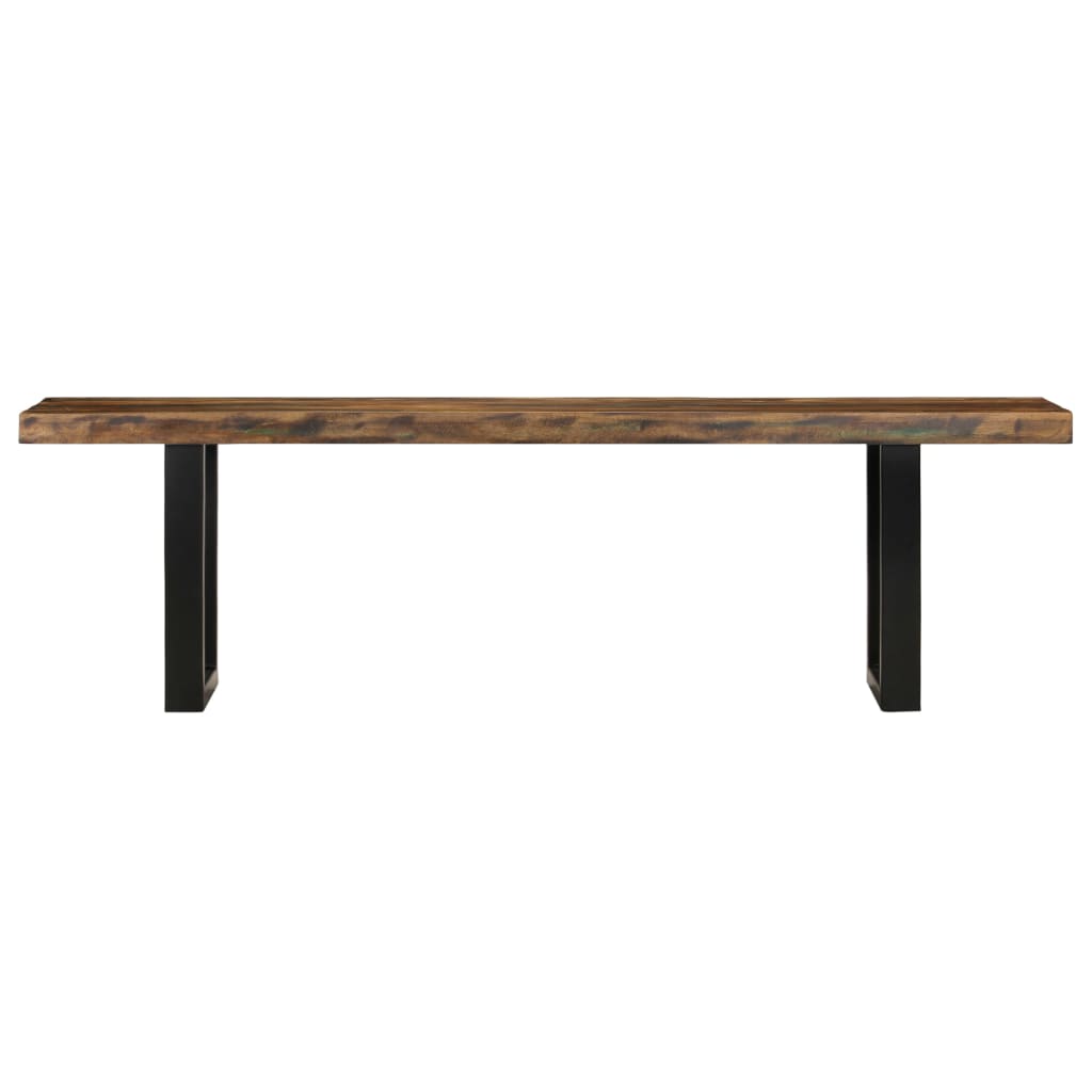 vidaXL Bench 160 cm Solid Reclaimed Wood and Steel