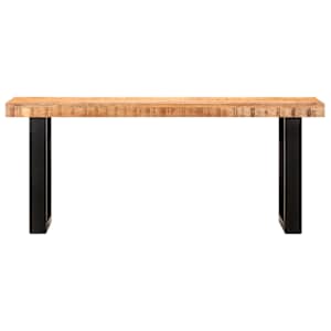 Lavice 110 cm masivní hrubé mangovníkové dřevo a ocel - obrázek 2