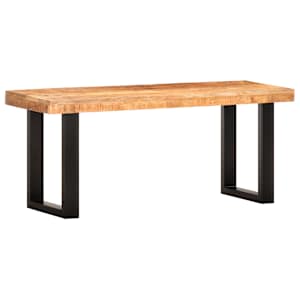 Lavice 110 cm masivní hrubé mangovníkové dřevo a ocel - obrázek 8