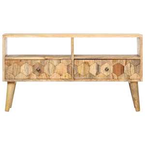 TV stolek 90 x 30 x 50 cm masivní mangovníkové dřevo - obrázek 2