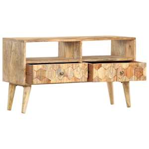 TV stolek 90 x 30 x 50 cm masivní mangovníkové dřevo - obrázek 3