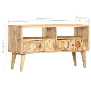 TV stolek 90 x 30 x 50 cm masivní mangovníkové dřevo - obrázek 9