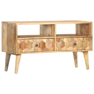 TV stolek 90 x 30 x 50 cm masivní mangovníkové dřevo - obrázek 10