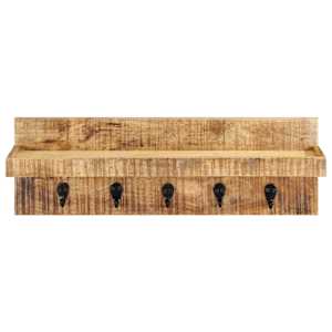 Nástěnný věšák 60 x 15 x 20 cm masivní hrubé mangovníkové dřevo - obrázek 2