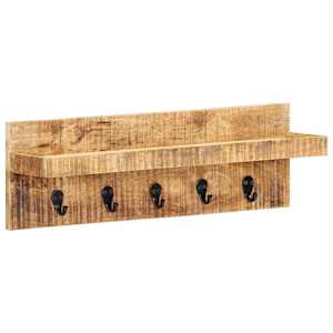 Nástěnný věšák 60 x 15 x 20 cm masivní hrubé mangovníkové dřevo - obrázek 11
