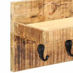 Nástěnný věšák 60 x 15 x 20 cm masivní hrubé mangovníkové dřevo - obrázek 4